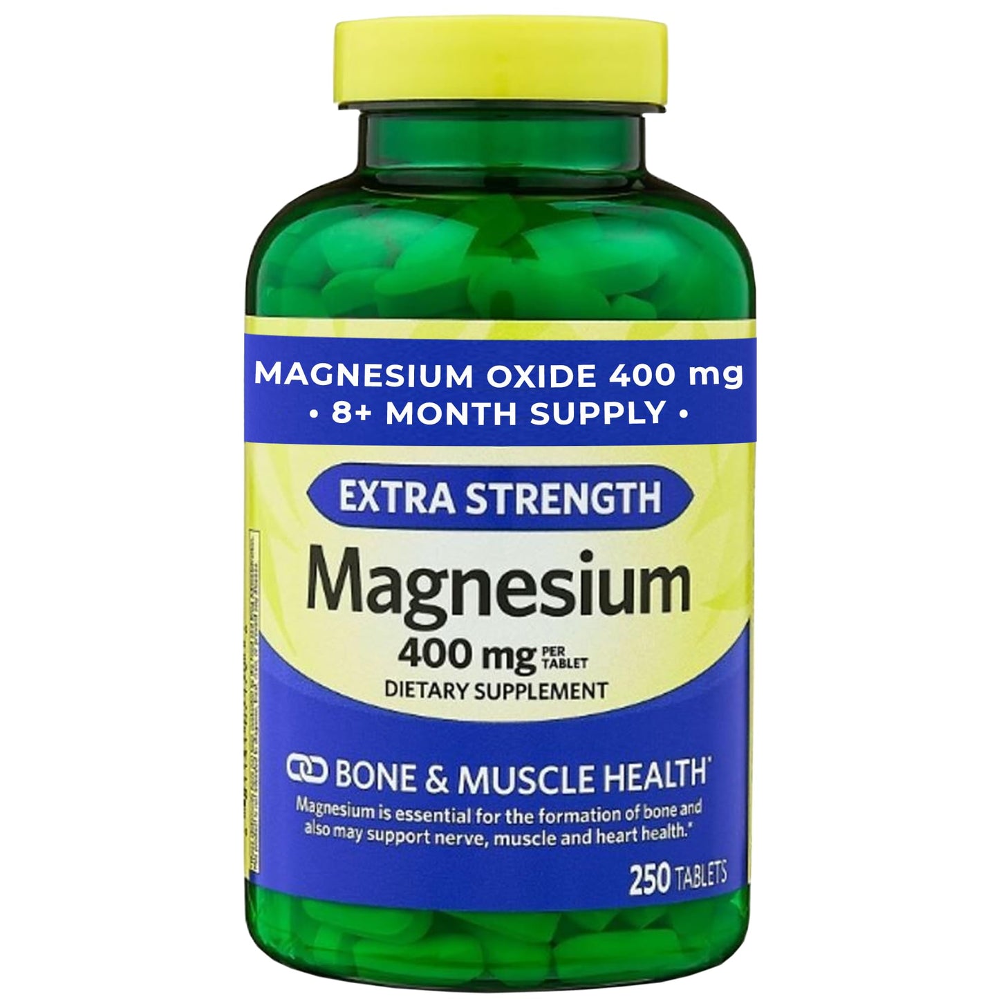 Magnesium Oxide 400mg – 250 Count | Bone, Muscle & Heart Health