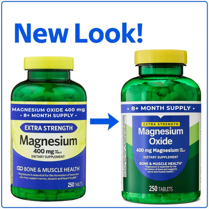 Magnesium Oxide 400mg – 250 Count | Bone, Muscle & Heart Health
