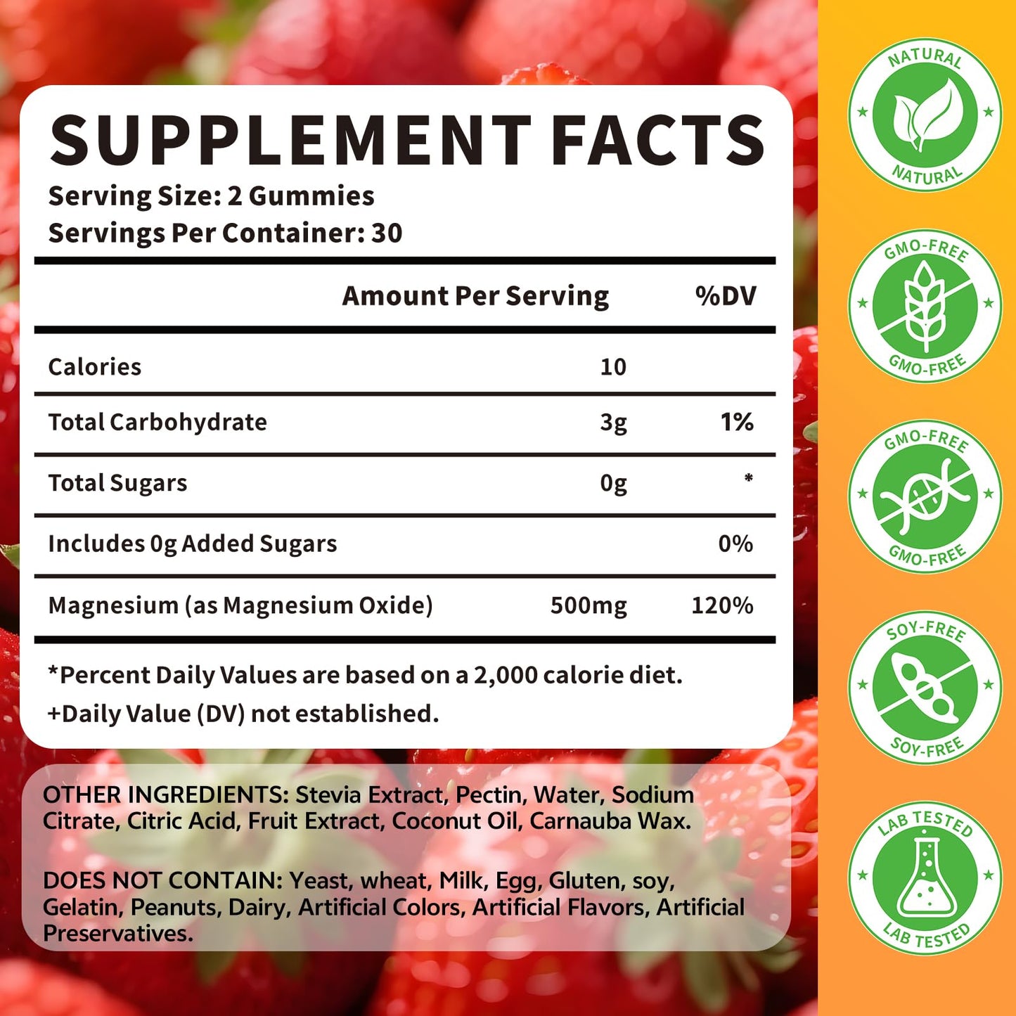 Magnesium Oxide Gummies 500mg – 60 Count | Nerve, Muscle & Immunity Support