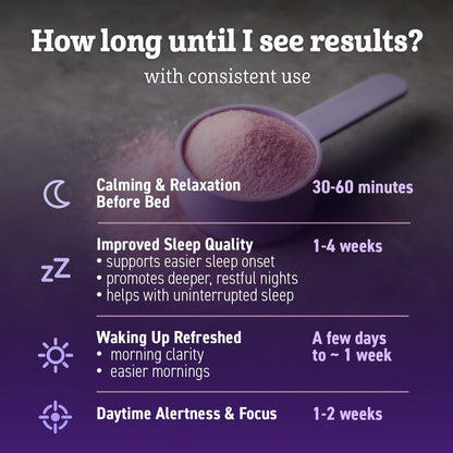 Magnesium Sleep Powder – Melatonin-Free Night Drink | Glycinate + GABA & L-Theanine