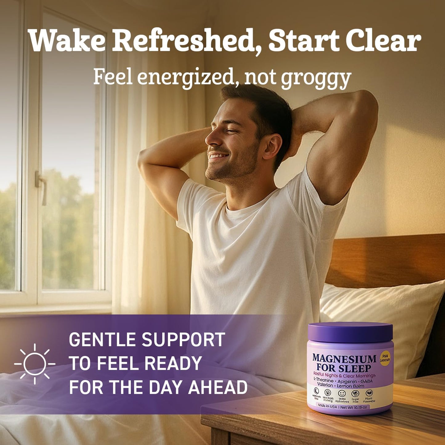 Magnesium Sleep Powder – Melatonin-Free Night Drink | Glycinate + GABA & L-Theanine