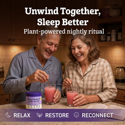 Magnesium Sleep Powder – Melatonin-Free Night Drink | Glycinate + GABA & L-Theanine