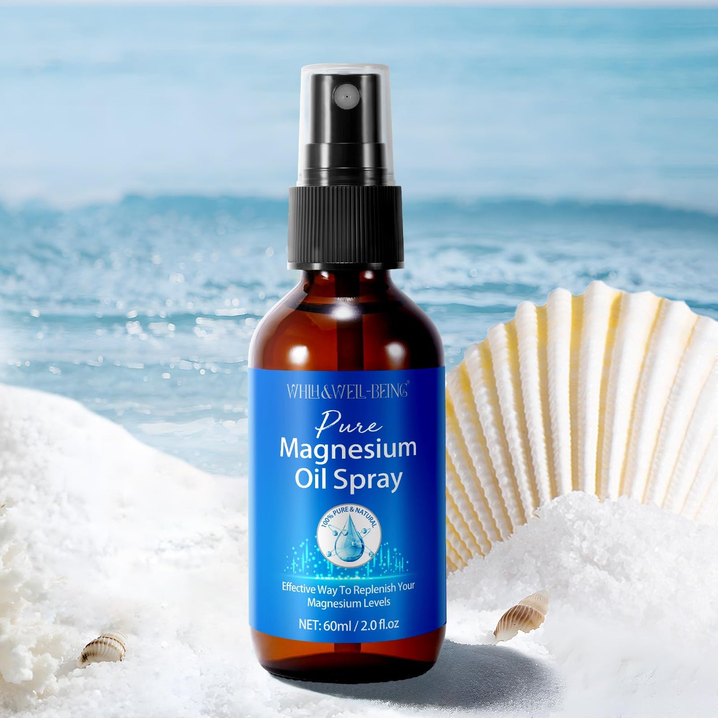 Magnesium Spray – Pure Magnesium Oil for Feet | Glass Bottle | 2-Pack