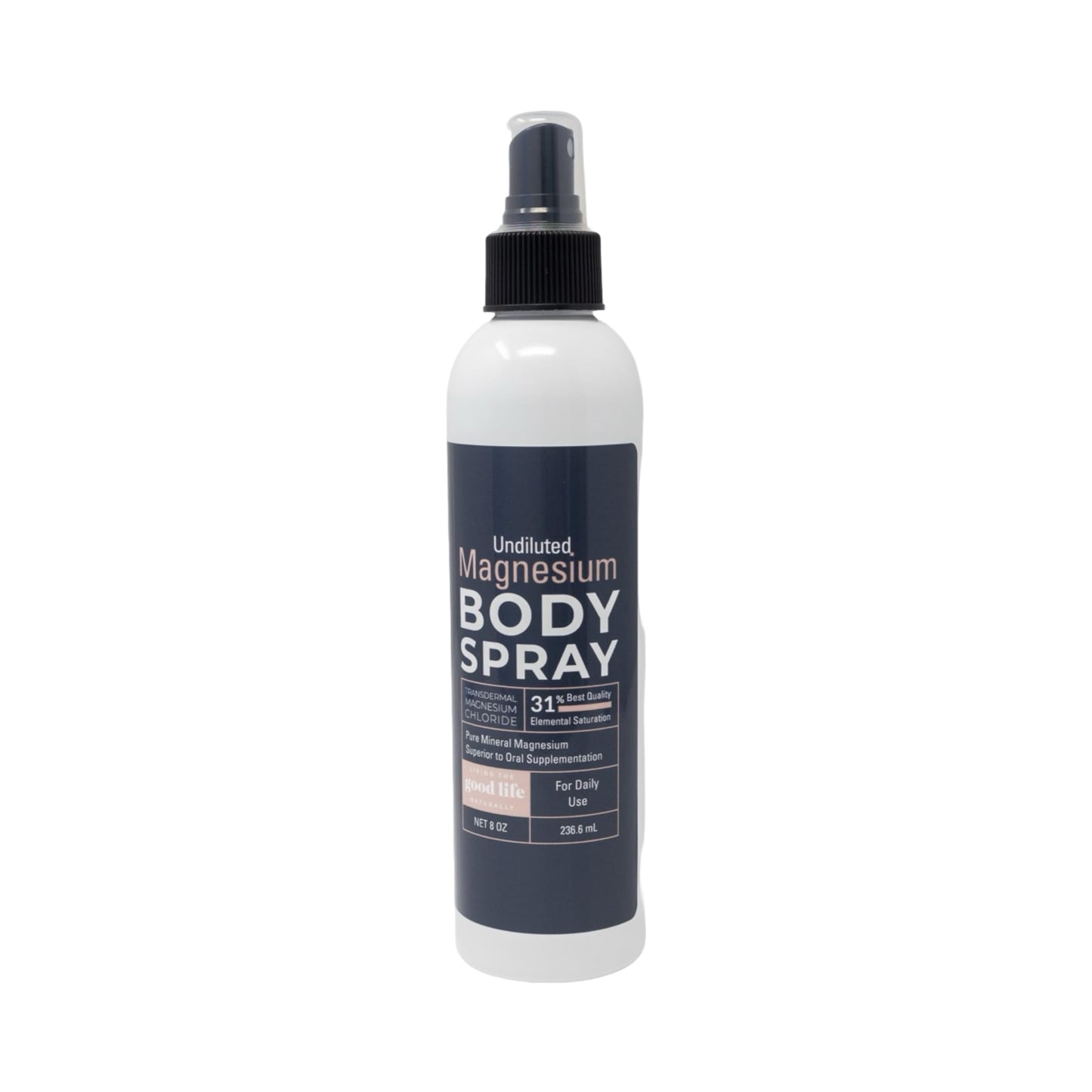 Magnesium Chloride Spray 8 oz – Additive-Free, Transdermal Magnesium for Feet & Body