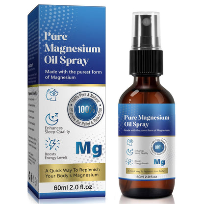 Magnesium Oil Spray for Feet & Sleep – Pure, Organic 60 ml Glass Bottle