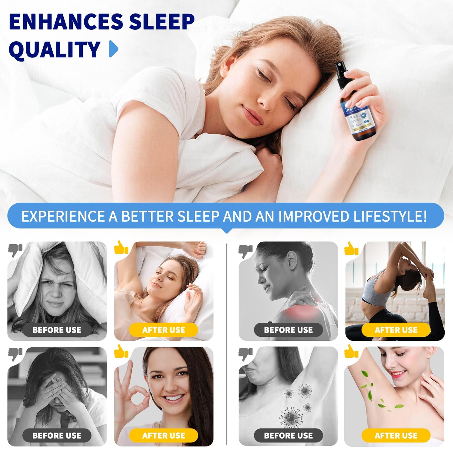 Magnesium Oil Spray for Feet & Sleep – Pure, Organic 60 ml Glass Bottle
