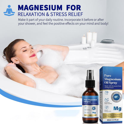 Magnesium Oil Spray for Feet & Sleep – Pure, Organic 60 ml Glass Bottle