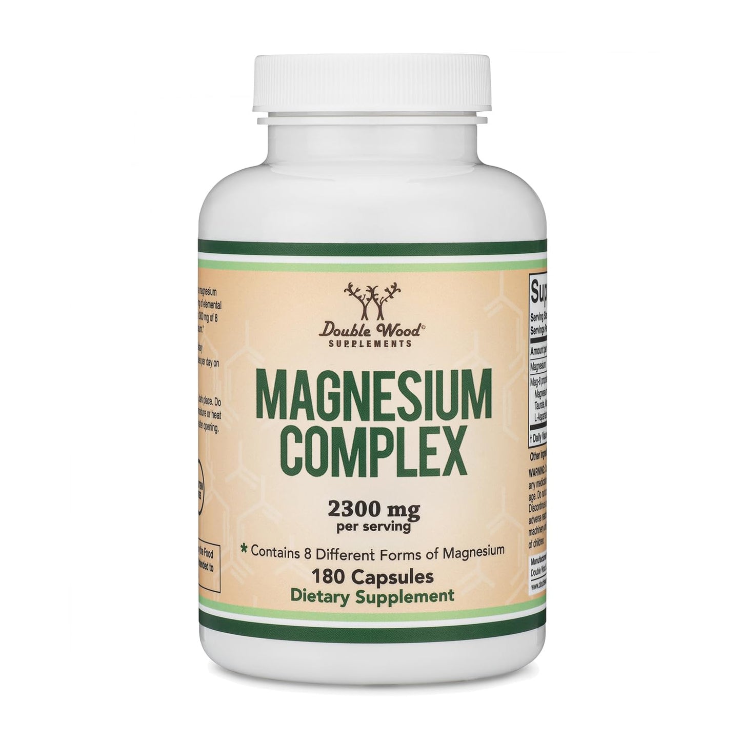 MAG-8 Magnesium Complex 180 Capsules – 426 mg Elemental Magnesium | 100% DV | Double Wood