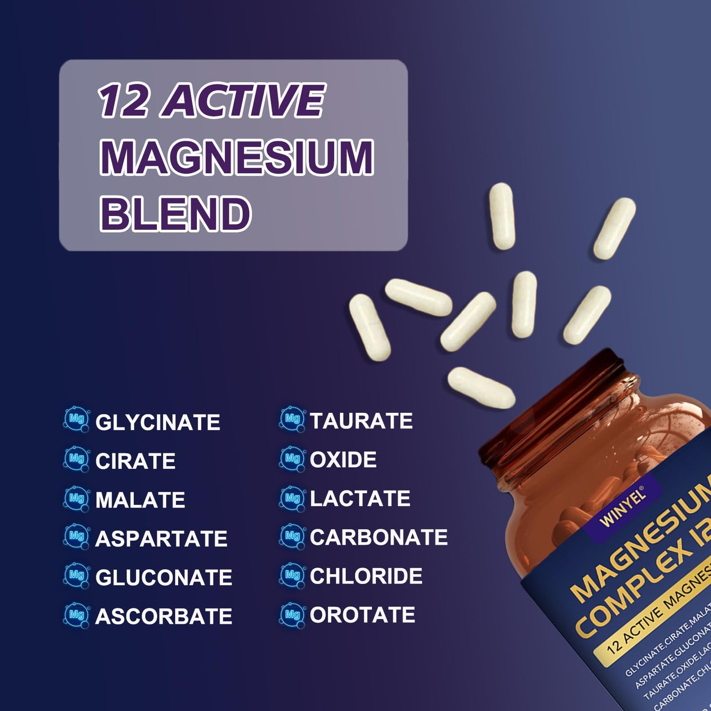 Magnesium Complex 700mg 12-in-1 | Sleep, Calm & Heart Health | Vegan 120 Caps