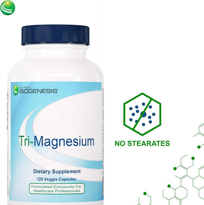 Nutra Biogenesis Tri-Magnesium - High Absorption Magnesium Complex for Bone, Muscle & Teeth | 120 Capsules