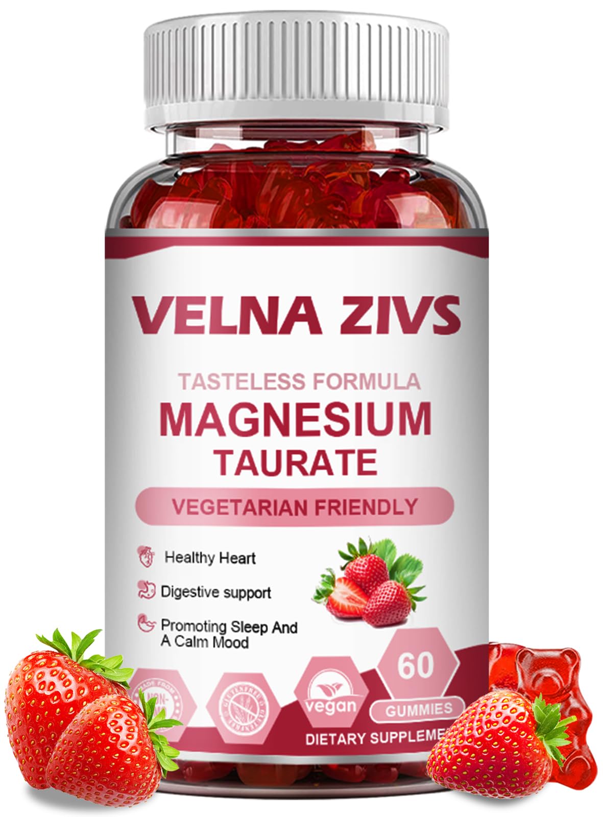 Magnesium Taurate Gummies 1800mg – High-Absorption Magnesium Taurate Supplement (60 Count)