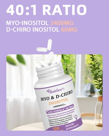 13-in-1 Myo-Inositol & D-Chiro Inositol for Women – PCOS, Hormonal Balance, 40:1 Ratio, 120 Veg Caps