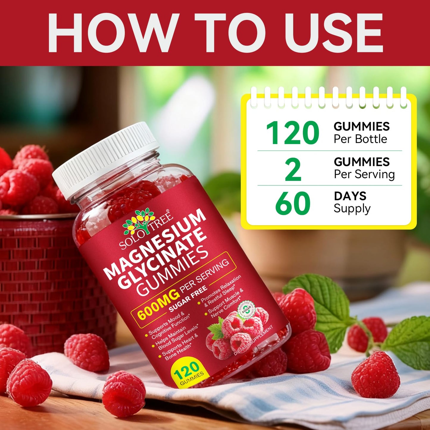 Magnesium Glycinate Gummies 600mg – Relaxation, Sleep & Energy Support (120 Count)