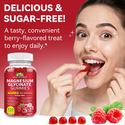 Magnesium Glycinate Gummies 600mg – Relaxation, Sleep & Energy Support (120 Count)