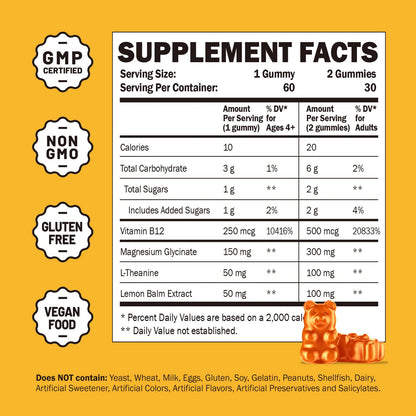 Magnesium Glycinate Gummies 300mg – 60 Count for Sleep, Muscle & Relaxation | Kids & Adults