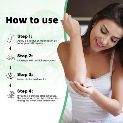 Magnesium Oil Spray 4oz – Sleep, Muscle & Joint Support (Feet/Body) – Non-Greasy