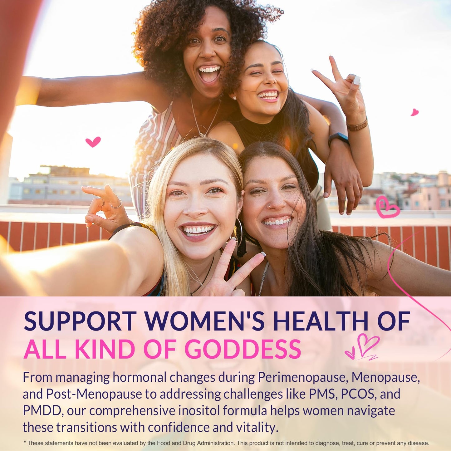 Myo-Inositol & D-Chiro Inositol Gummies for Hormone Balance – Sugar Free, 40:1 Ratio, Vegan, Ovarian Health (60 Cts)