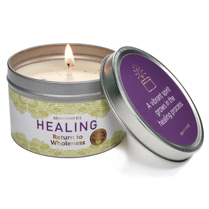 MAGNIFICENT 101 Healing & Manifestation Smudge Candle – 6 oz Red Soy Wax, 35-Hour Burn