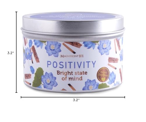 Magnificent 101 Positivity Aromatherapy Candle – 6 oz Soy Wax, Palo Santo & Sage