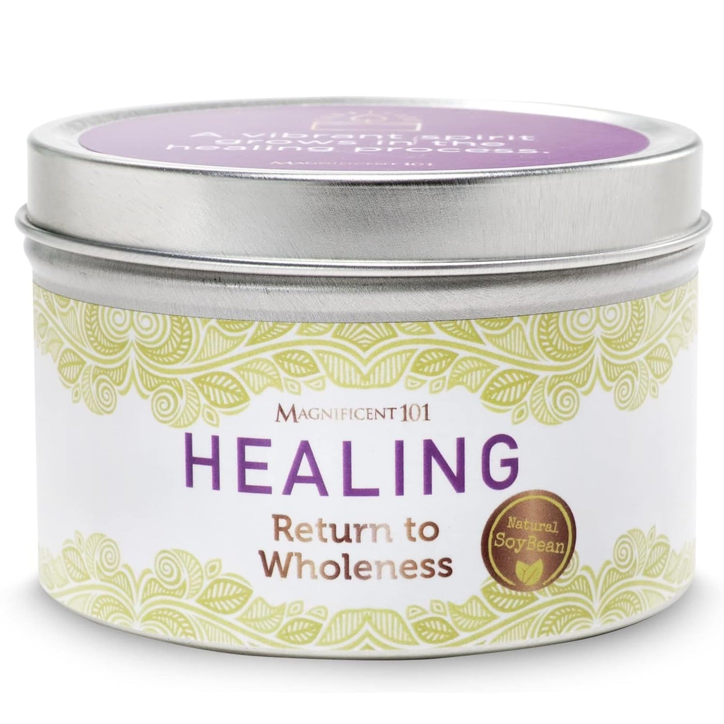 MAGNIFICENT 101 Healing & Manifestation Smudge Candle – 6 oz Red Soy Wax, 35-Hour Burn