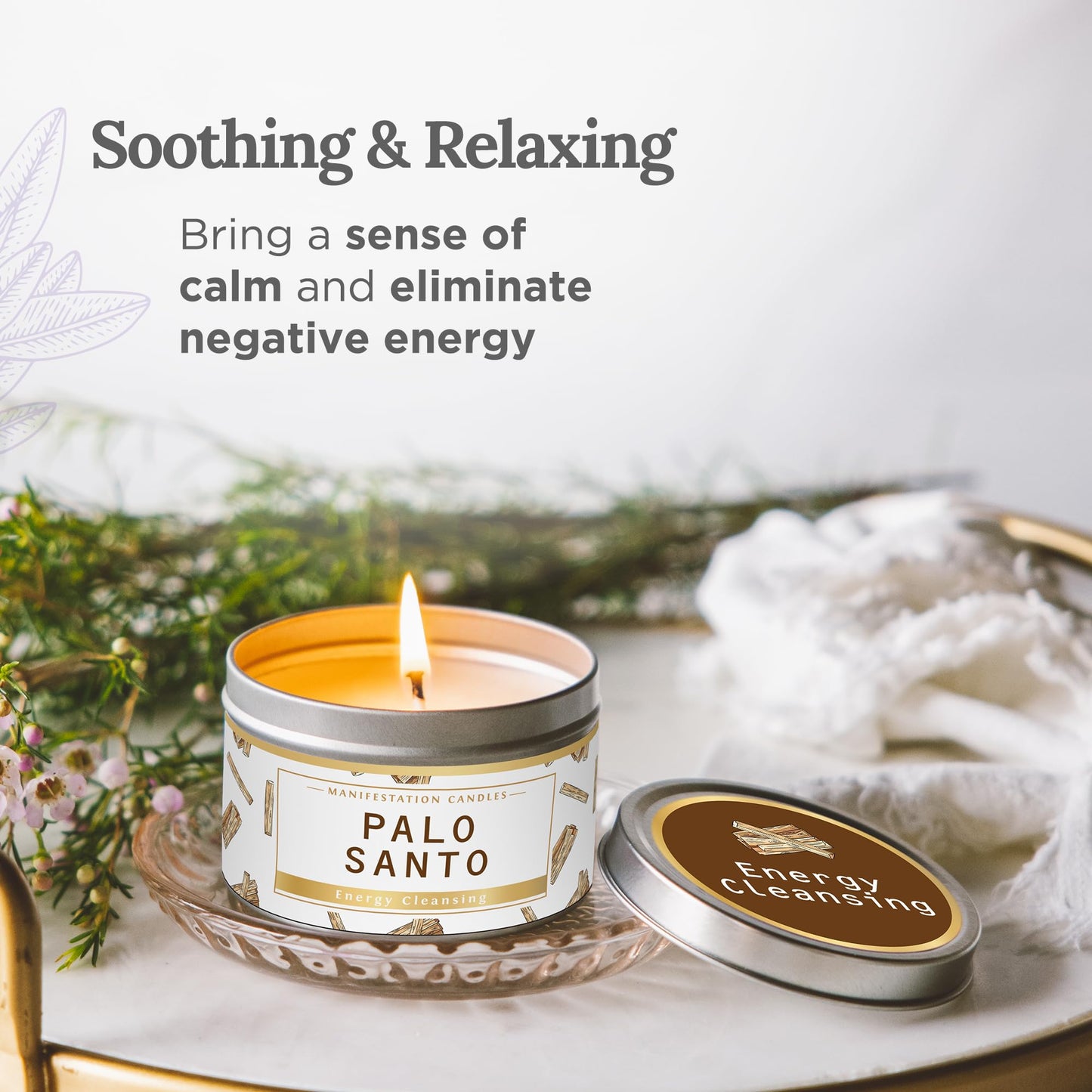 Magnificent 101 Palo Santo Candle – 6 oz, 35h Burn, Energy Cleansing