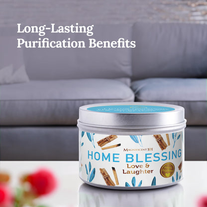 Magnificent 101 Long-Lasting Home Blessing Candle – Sage, Bergamot & Sandalwood | 6 oz, 35-Hour Burn