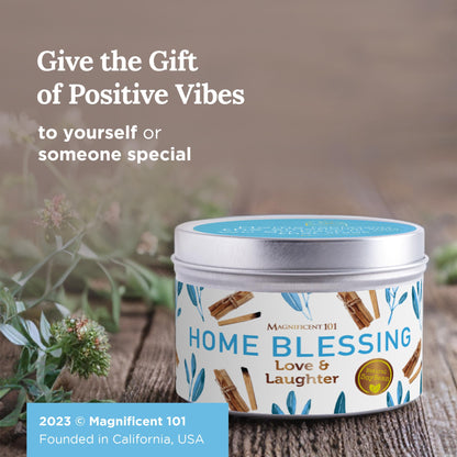 Magnificent 101 Long-Lasting Home Blessing Candle – Sage, Bergamot & Sandalwood | 6 oz, 35-Hour Burn