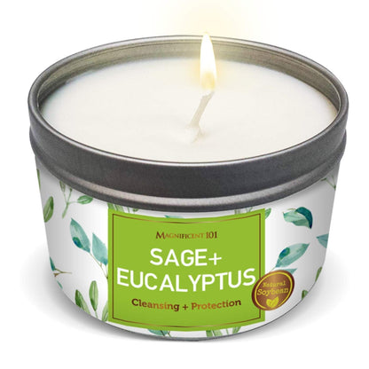 Magnificent 101 Sage + Eucalyptus Soy Candle - 6 oz, 35h Burn