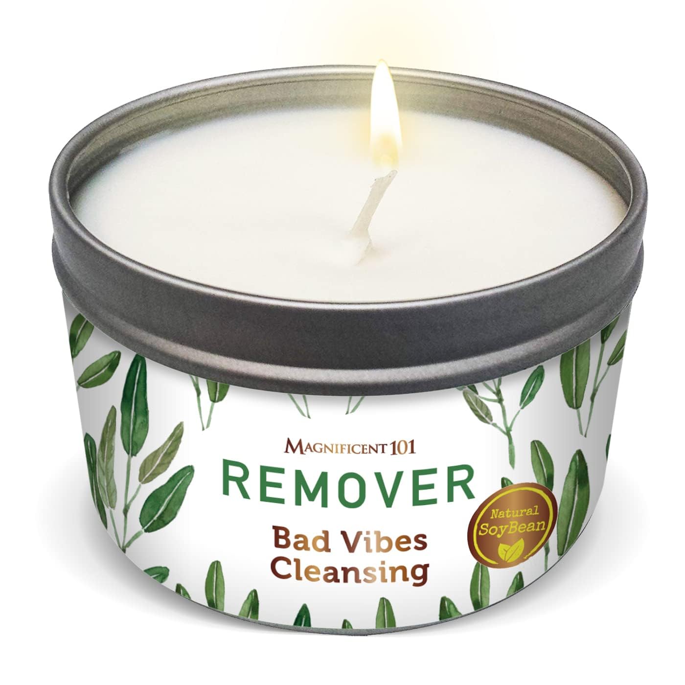 Magnificent 101 Sage Smudge Candle - 6 oz, 35h Burn | Energy Cleansing