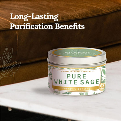 Magnificent White Sage 6 oz Candle – 35h Burn, Pure Soy Wax