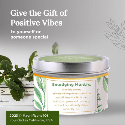 Magnificent White Sage 6 oz Candle – 35h Burn, Pure Soy Wax