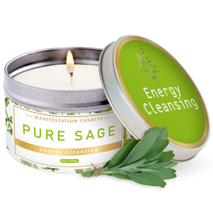 Magnificent White Sage Candle – 6 oz, 35h Burn, Pure Soy Wax