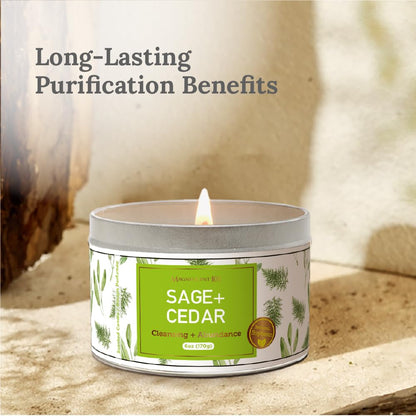 Magnificent 101 Sage + Cedar Smudge Candle - 6oz Soy, 35h Burn