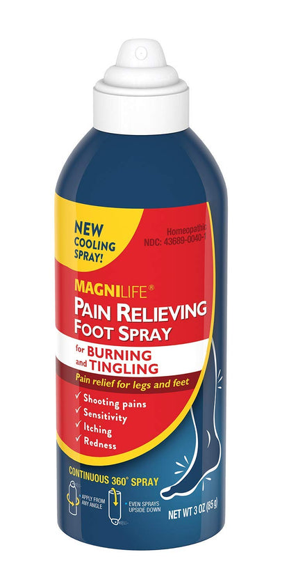 MagniLife Pain Relief Foot Spray - 3 oz | Cooling, Non-Alcohol Formula for Dry, Cracked Heels