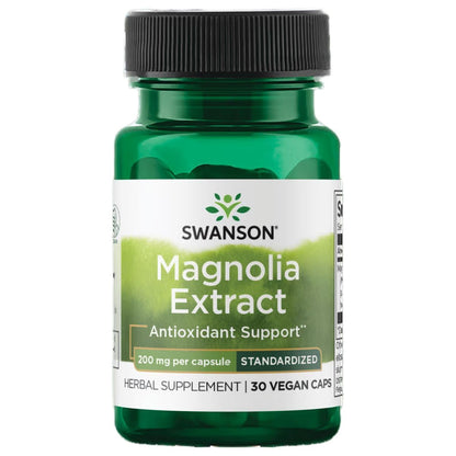 Swanson Magnolia Bark - Nervous System & Digestive Health Support (30 Veggie Capsules, 200mg Each)