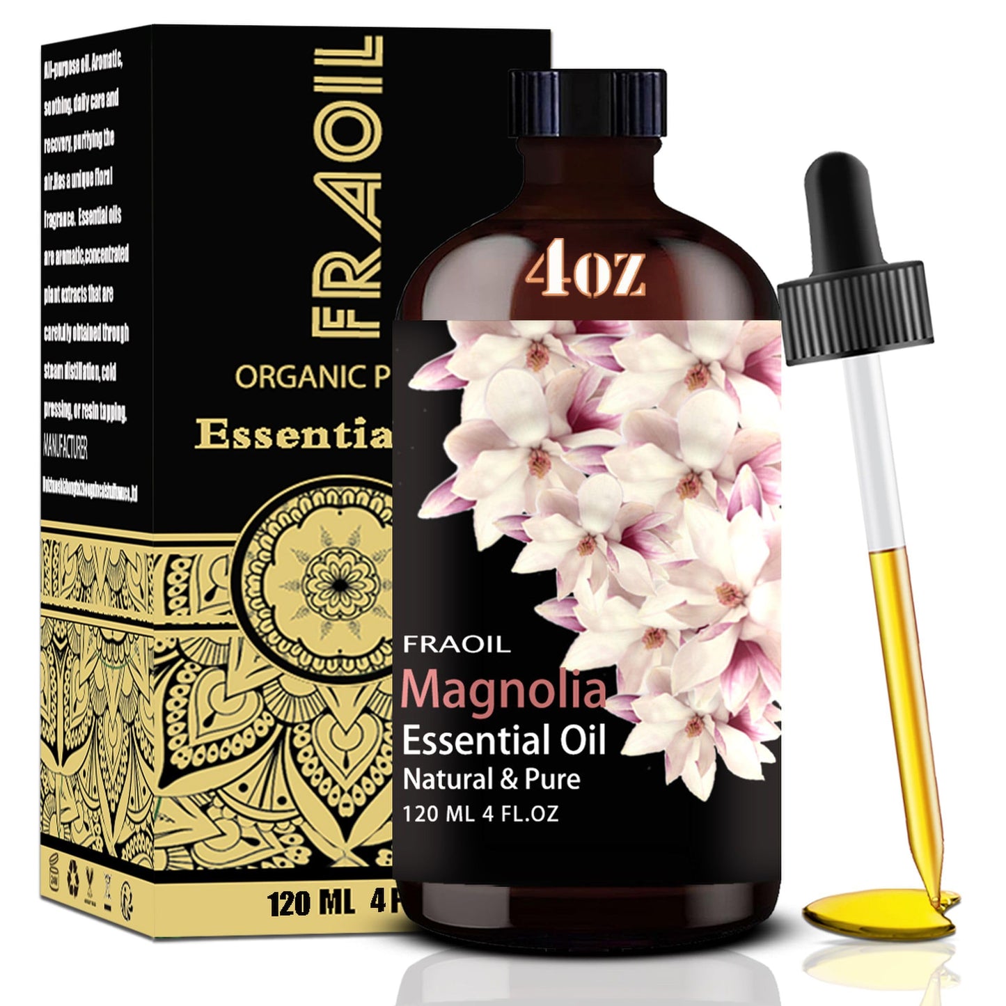 Magnolia Essential Oil - 4 oz (120 ml) for Diffuser, DIY, Candles & Gifts | FRAOIL