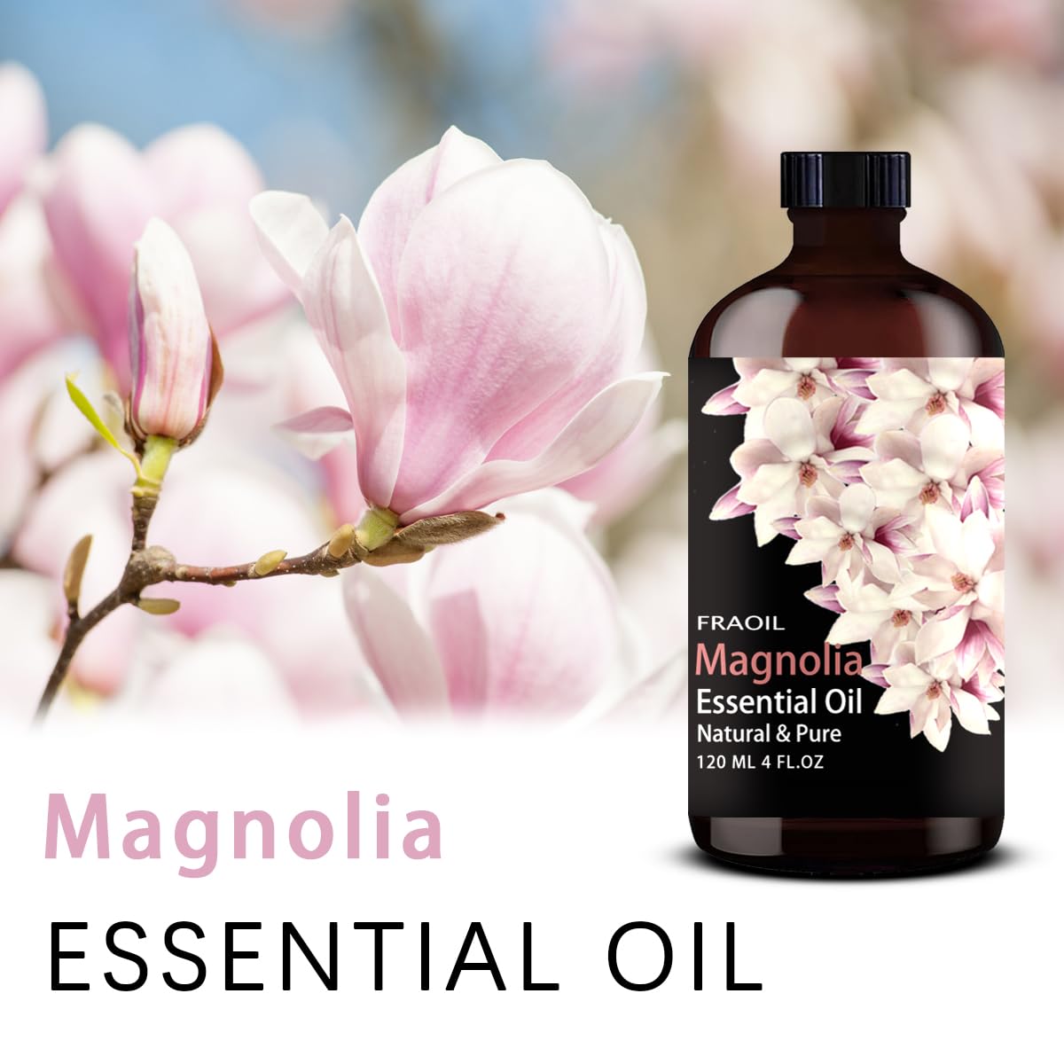 Magnolia Essential Oil - 4 oz (120 ml) for Diffuser, DIY, Candles & Gifts | FRAOIL