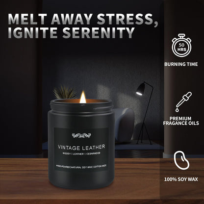 6-Pack Men's Aromatherapy Candles Gift Set - 42 oz, 300-Hour Long-Lasting Scent