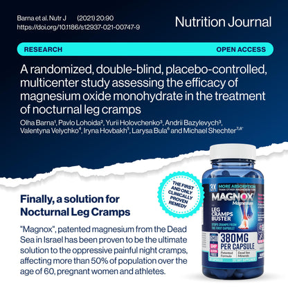 MAGNOX Leg Cramps Buster – 380mg Magnesium for Night-time Leg Cramps (60 Caps)