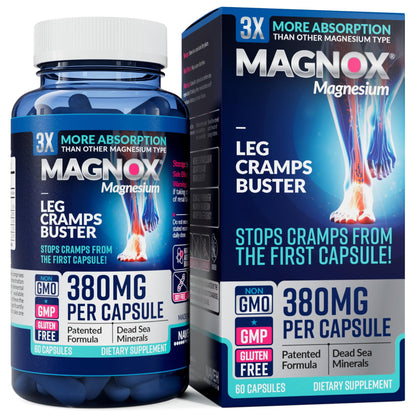 MAGNOX Leg Cramps Buster – 380mg Magnesium for Night-time Leg Cramps (60 Caps)