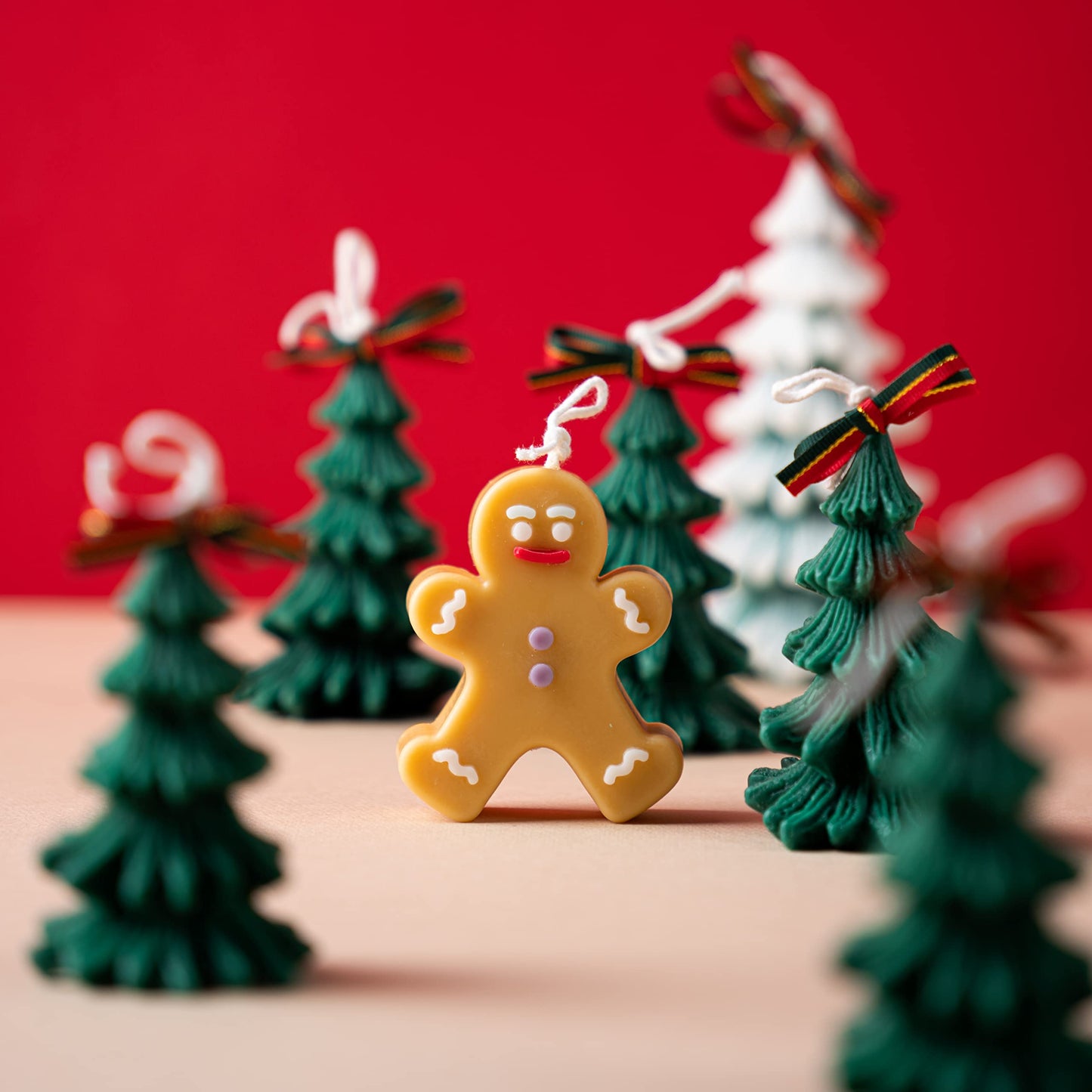 MAGOKORO Christmas Candle Set of 2 – Gingerbread Man & Christmas Tree Soy Candles, 3.5 oz Each