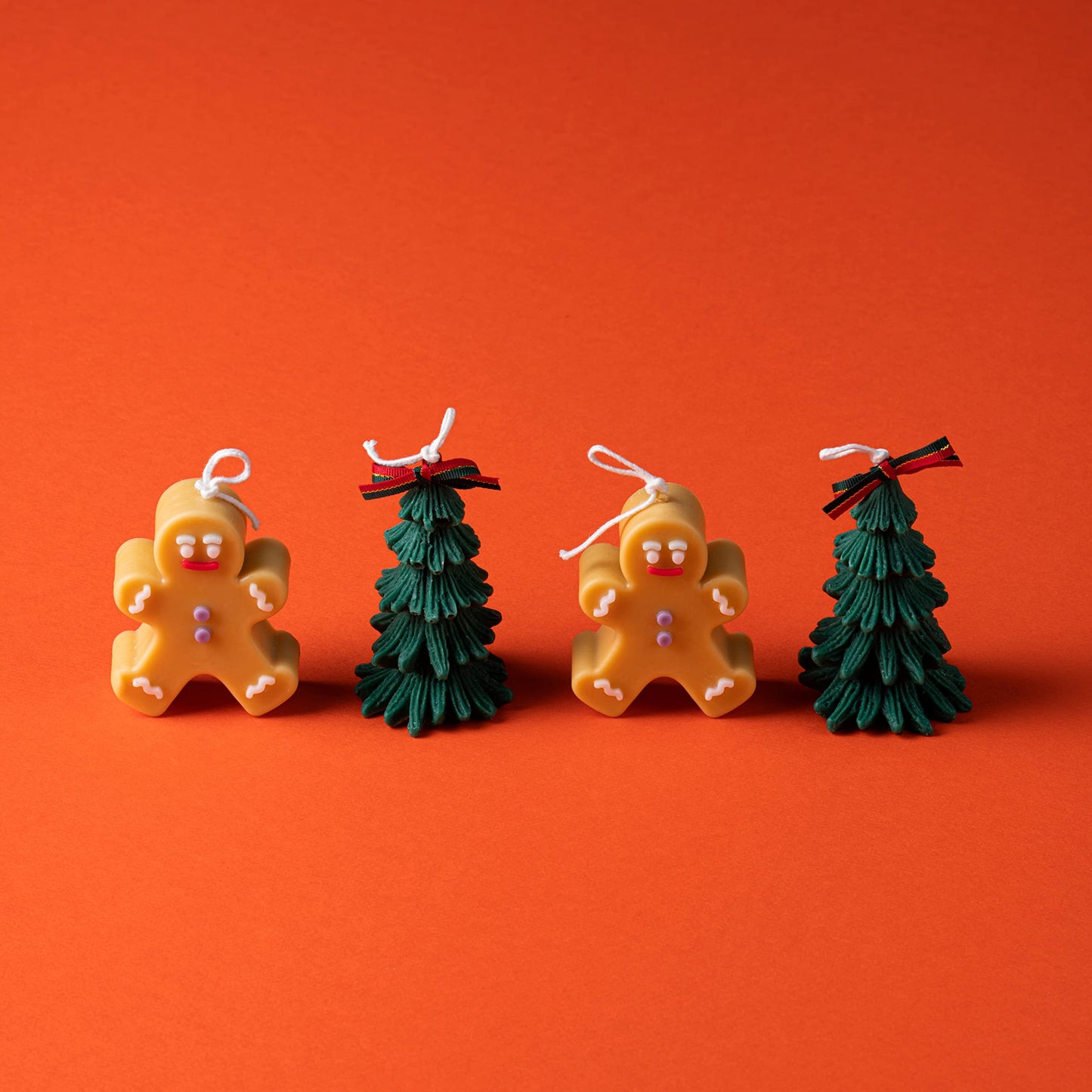 MAGOKORO Christmas Candle Set of 2 – Gingerbread Man & Christmas Tree Soy Candles, 3.5 oz Each
