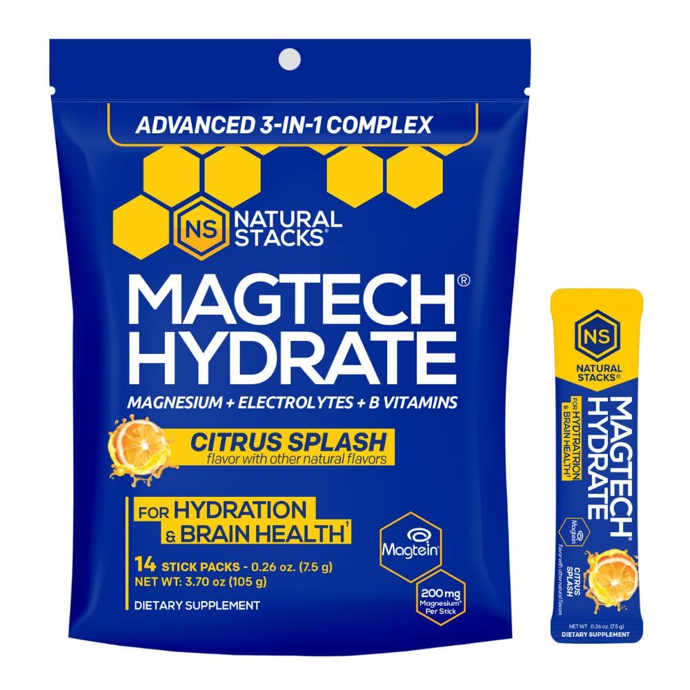 MagTech Hydrate: Sugar-Free Magnesium Hydration Powder (200 mg Mg) – 14 Servings