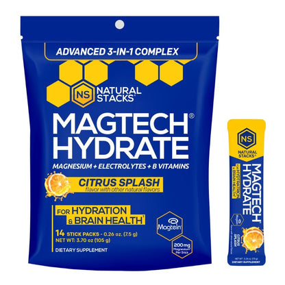MagTech Hydrate: Sugar-Free Magnesium Hydration Powder (200 mg Mg) – 14 Servings