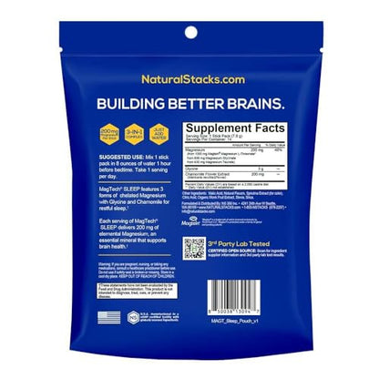MagTech Magnesium Sleep Powder - Melatonin-Free Sleep Aid (14 Servings) | Magtein L-Threonate, Glycinate & Taurate