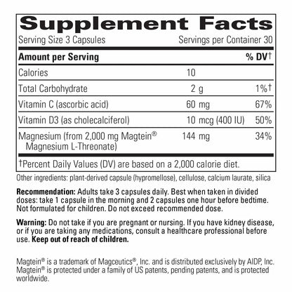 Integrative Therapeutics Magtein L-Threonate Plus – Brain Function & Short-Term Memory Support, 90 Capsules BritishVita | Premium UK Vitamins & Wellness Supplements