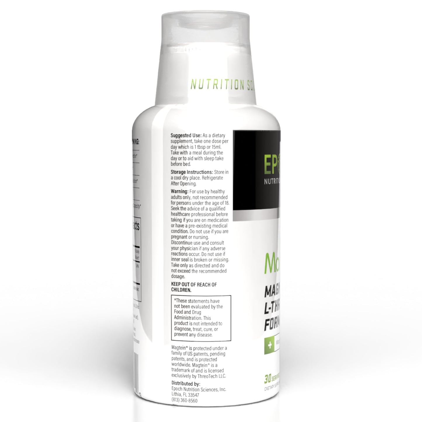 Magtein L-Threonate Liquid – 2000mg per Serving – Brain Health, Mood & Sleep | Epoch Nutrition