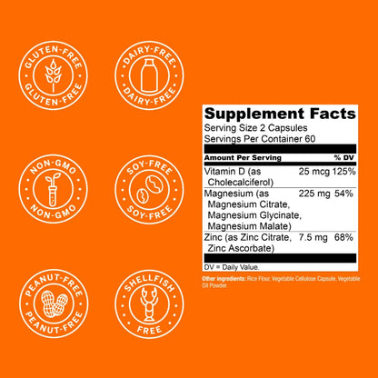Live Conscious Magwell Magnesium Zinc & Vitamin D3 - 120 Caps