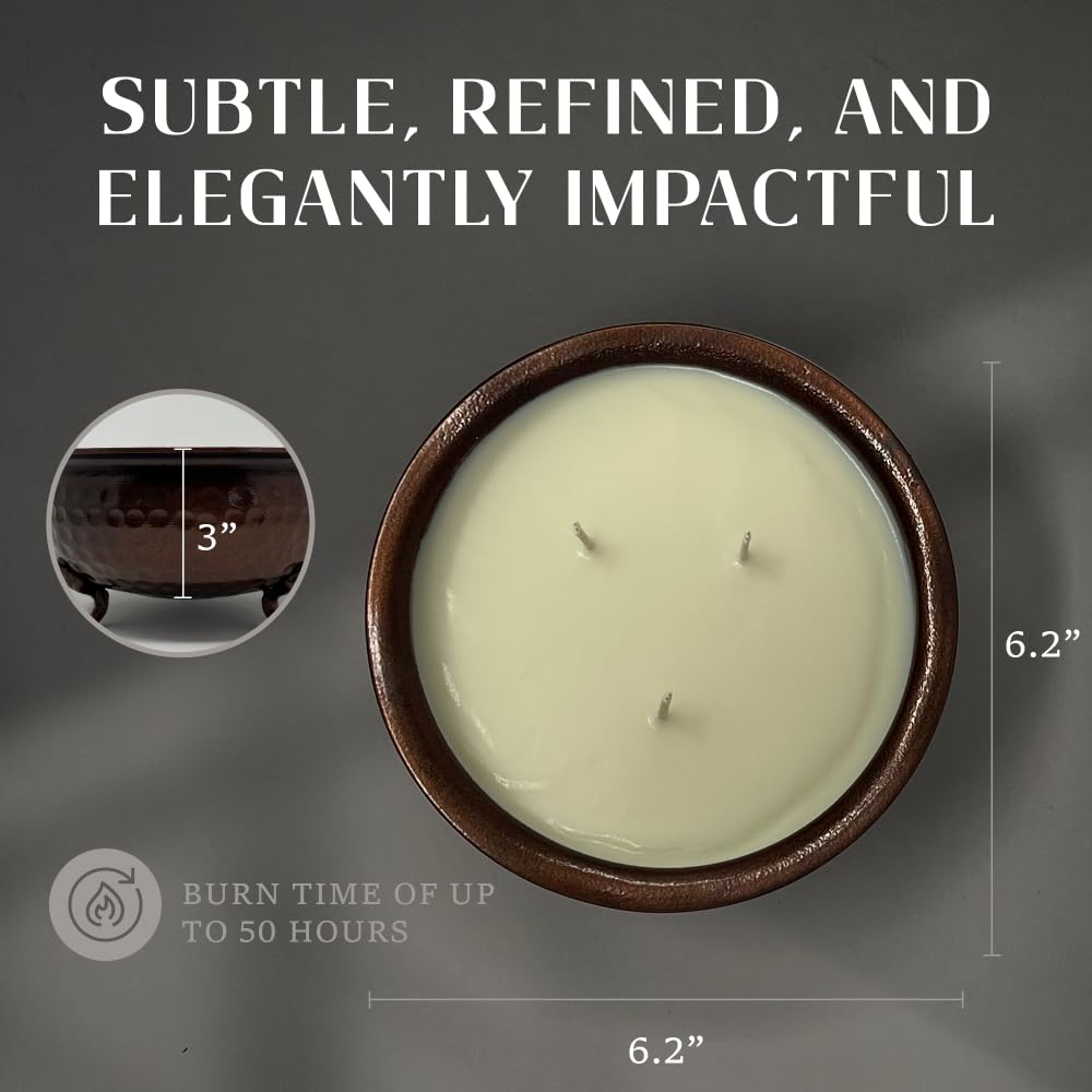 Dough Bowl Candle Co. Mahogany Teakwood 3-Wick Scented Candle – Men Cave