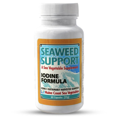 Maine Coast Sea Vegetables Seaweed Support Iodine Formula | Source of Iodine from Seaweed | Daily Use Iodine Supplement | Organic Alaria, Rockweed, Sea Lettuce, Dulse & Bladderwrack blend | 60 Capsule
